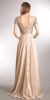 Bejeweled Sleeves Pleated Bust Long Formal Evening Dress back in Champaign